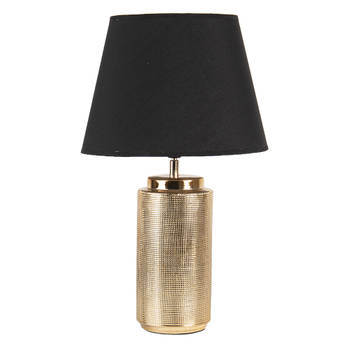 HAES DECO - Tafellamp - Modern Chic - Goudkleurige Lamp, Ø 30x50 cm - Bureaulamp, Sfeerlamp, Nachtlampje
