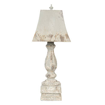 HAES DECO - Tafellamp - Shabby Chic - Vintage / Retro Lamp, 27x27x70 cm - Bureaulamp, Sfeerlamp, Nachtlampje