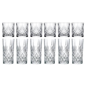 Cookinglife Glazenset (cocktailglazen & longdrinkglazen) Moy - 12 delige set