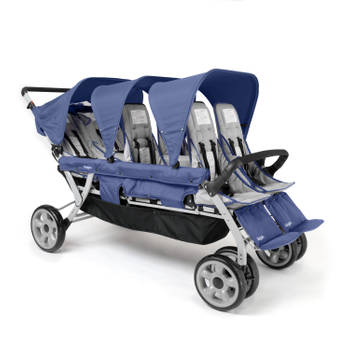 GAGGLE Jamboree Kinderwagen voor 6 kinderen Buggy met zonnekap in Blauw