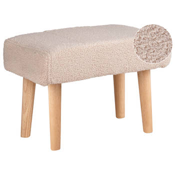 Beliani TAKOMA - Hocker-Beige-Bouclé