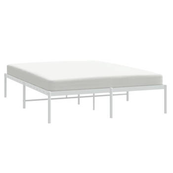 vidaXL Bedframe metaal wit 140x190 cm