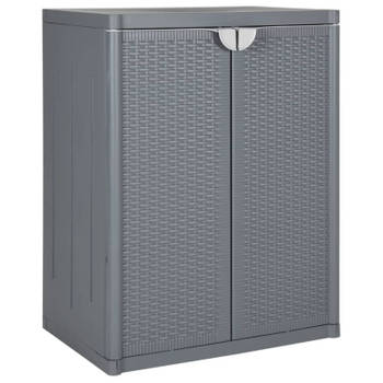 vidaXL Tuinkast 65x45x88 cm polypropeen rattan grijs