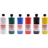 Tempera verf 500 ML - 6 stuks - Blauw - Geel - Groen - Rood - Wit - Zwart - Set van 6x Acrylverf / temperaverf - 6