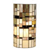 HAES DECO - Wandlamp Tiffany Beige, Bruin 20x11x36 cm E14/max 2x40W