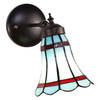 HAES DECO - Wandlamp Tiffany Blauw, Rood 17x12x23 cm E14/max 1x40W
