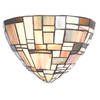 HAES DECO - Wandlamp Tiffany Bruin, Beige 30x16x18 cm E14/max 1x40W