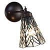 HAES DECO - Wandlamp Tiffany Transparant 17x12x23 cm E14/max 1x40W
