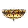 HAES DECO - Plafondlamp Tiffany Beige, Rood Ø 40x24 cm E14/max 2x40W