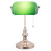 HAES DECO - Bureaulamp Bankierslamp Groen 27x17x41 cm E27/max 1x60W