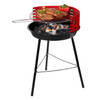 Houtskoolbarbecue Ø38 cm - Halfopen - Zwart / Rood - BBQ