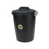 Storage Solutions wasmand met deksel - 23 liter - zwart - kunststof - Wasmanden