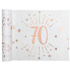 Santex Tafelloper op rol - 2x - 70 jaar - wit/rose goud - 30 x 500 cm - Feesttafelkleden