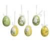 Decoris decoratie paaseieren hangend - 6 cm - 6x stuks - foam - Feestdecoratievoorwerp