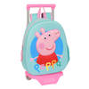 Schoolrugzak met Wielen Peppa Pig Turkoois (27 x 32 x 10 cm)