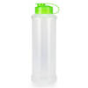 Plasticforte Drinkfles/waterfles/bidon - 1600 ml - transparant/groen - kunststof - Drinkflessen