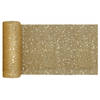 Santex Kerst tafelloper op rol - goud glitter - 18 x 500 cm - polyester - Tafellakens