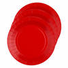 Santex feest bordjes rond rood - karton - 20x stuks - 22 cm - Feestbordjes