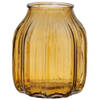 Bellatio Design Bloemenvaas klein - geel glas - D14 x H16 cm - Vazen
