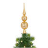 Kerst piek van glas goud gedecoreerd H31 cm - kerstboompieken