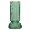 Vaas/bloemenvaas - glas - D13 x H26 cm - groen - Vazen