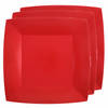 Santex feest gebak/taart bordjes - rood - 10x stuks - karton - 18 cm - Feestbordjes