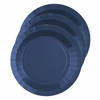 Santex feest bordjes rond kobalt blauw - karton - 10x stuks - 22 cm - Feestbordjes
