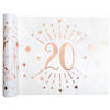 Santex Tafelloper op rol - 2x - 20 jaar - wit/rose goud - 30 x 500 cm - Feesttafelkleden