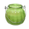 2x citronella kaarsen in glas - 15 branduren - D8 x H8 cm - groen - geurkaarsen