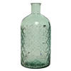 Vaas/bloemenvaas van gerecycled glas - D14 x H28 cm - lichtgroen - Vazen