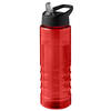 Sport bidon Hi-eco gerecycled kunststof - drinkfles/waterfles - rood/zwart - 750 ml - Drinkflessen