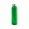 Glazen waterfles/drinkfles/sportfles - groen transparant - met RVS dop - 500 ml - Drinkflessen