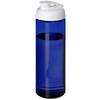 Sport bidon Hi-eco gerecycled kunststof - drinkfles/waterfles - blauw/wit - 850 ml - Drinkflessen