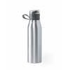 Aluminium waterfles/drinkfles kleur metallic zilver - met schroefdop - 700 ml - Drinkflessen