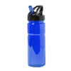 Kunststof waterfles/drinkfles/sportfles - blauw transparant - met drinktuit - 650 ml - Drinkflessen