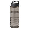 Sport bidon Hi-eco gerecycled kunststof - drinkfles/waterfles - donkergrijs/zwart - 750 ml - Drinkflessen