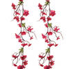 2x stuks kunstbloem/bloesem takken slinger - fuchsia roze - 187 cm - Kunstplanten