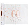 Santex Tafelloper op rol - 60 jaar - wit/rose goud - 30 x 500 cm - Feesttafelkleden