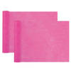 Santex Tafelloper op rol - 2x - polyester - fuchsia roze - 30 cm x 10 m - Feesttafelkleden