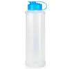 Plasticforte Drinkfles/waterfles/bidon - 1600 ml - transparant/blauw - kunststof - Drinkflessen