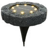 Lumineo Solar grond prikspot/tuinspot - kunststeen - steengrijs - 11 x 2 cm - Prikspotjes