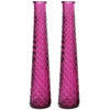 2x stuks vazen/bloemenvazen van gerecycled glas - D7 x H32 cm - roze - Vazen