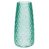 Bellatio Design Bloemenvaas - groen - transparant glas - D10 x H21 cm - Vazen