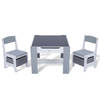 Baby Vivo kinderzitgroep Maurice, grijs, met multifunctionele tafel en 2 houten stoelen