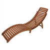 Degamo-ligstoel-ligbed-loungestoel PANAMA met rood kussen -opvouwbaar- acacia geolied--FSC®-gecertificeerd