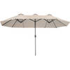 tectake - Dubbele parasol Silia beige, terrasparasol, zonwering - 404253