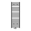 Badkamerradiator Sahara 600x1800 mm antraciet gebogen met middenaansluiting en universele aansluitset