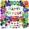 Fissaly® 78 Stuks Monsters Decoratie set Versiering – Thema Feest – Kinderfeest – Incl. Ballonnen, Slingers & Maskers