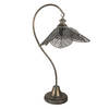 HAES DECO - Tafellamp - Dramatic Chic - Goudkleurige Bladeren / Bloem, 38x31x72 cm - Bureaulamp, Sfeerlamp, Nachtlampje