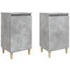 vidaXL Nachtkastjes 2 st 40x35x70 cm bewerkt hout betongrijs